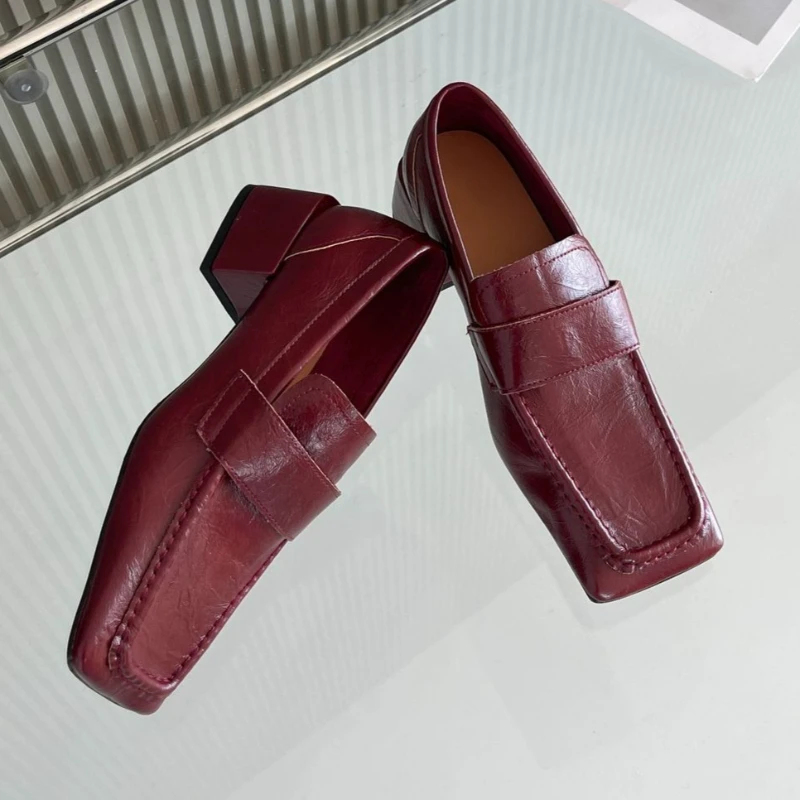 Leatherwork Designs - Kadın Kare Burun Kalın Topuklu Elbise