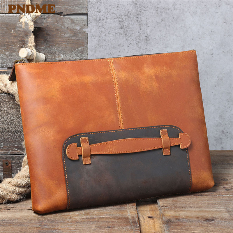 Leatherwork Designs - Vintage el yapımı hakiki deri büyük