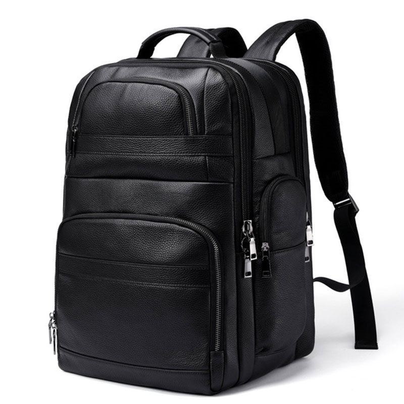 Leather Work Rucksack Mens - Luufan hakiki deri sırt çantası iş