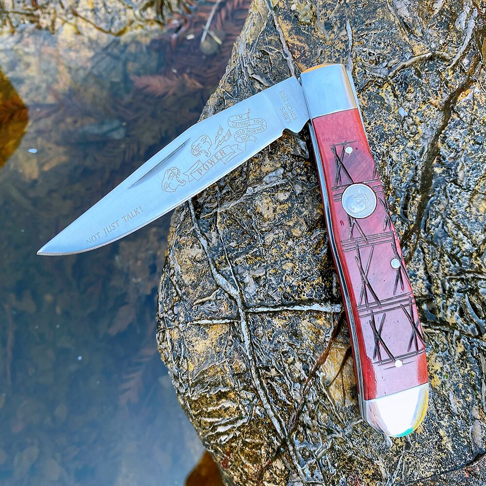 Bone Folder Tool - Bekçi Trapper Bıçaklar Cep Çift Bıçaklı